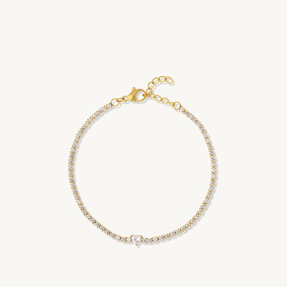 Radiant Crystal Heart Bracelet