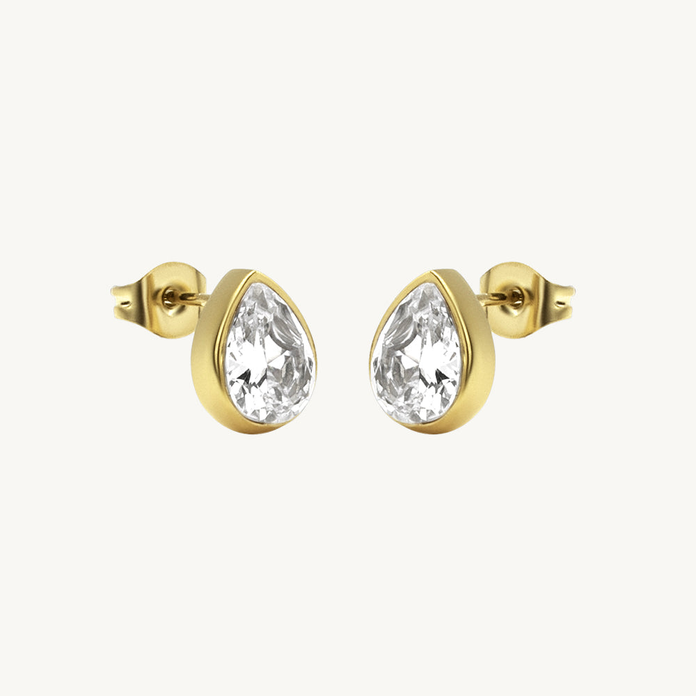 Elegant Pear Stud Earrings