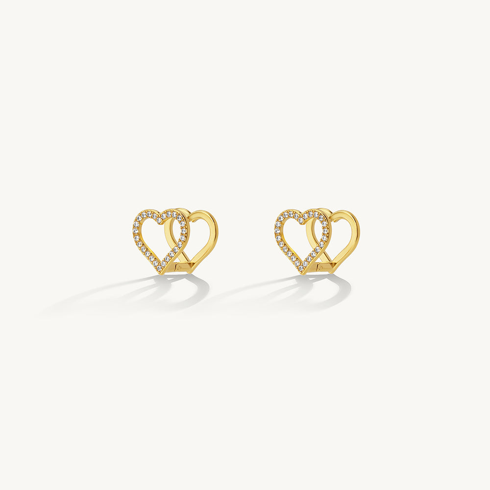 Twin Heart Crystal Earrings