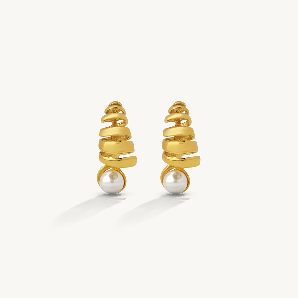 Regal Twist Pearl Accent Earrings