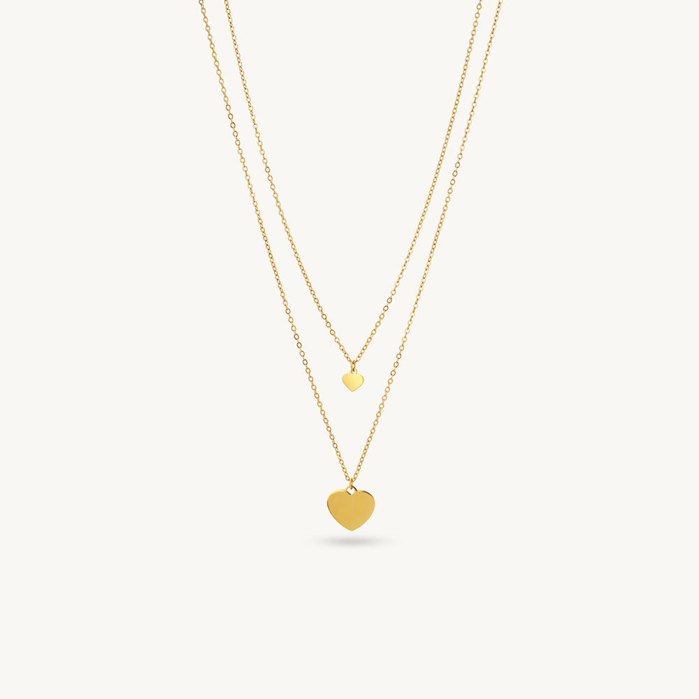 Amour Dual Heart Layer Necklace