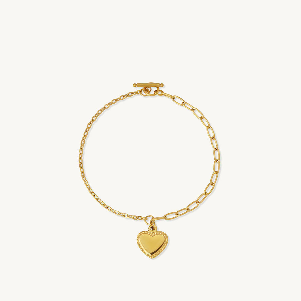 Elegant Heart Charm Bracelet