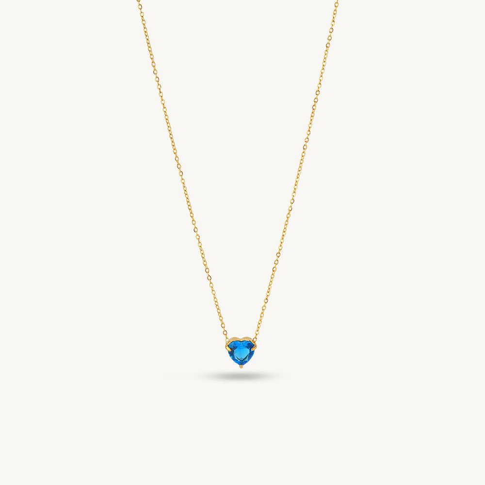 Elegant Blue Heart Necklace
