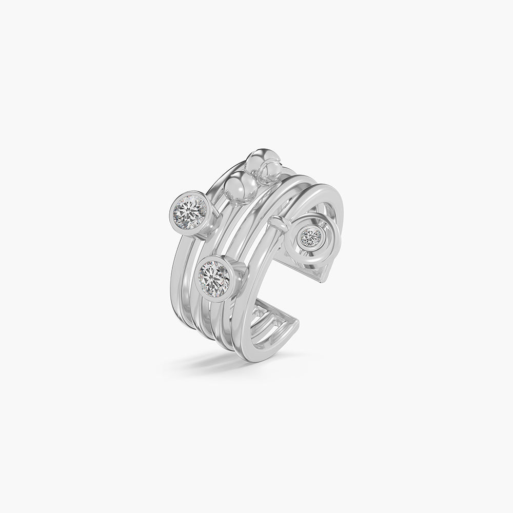 925 Sterling Silver Charm Stack Ring