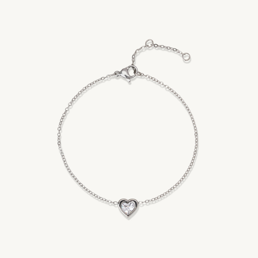 Sleek Heart Motif Bracelet