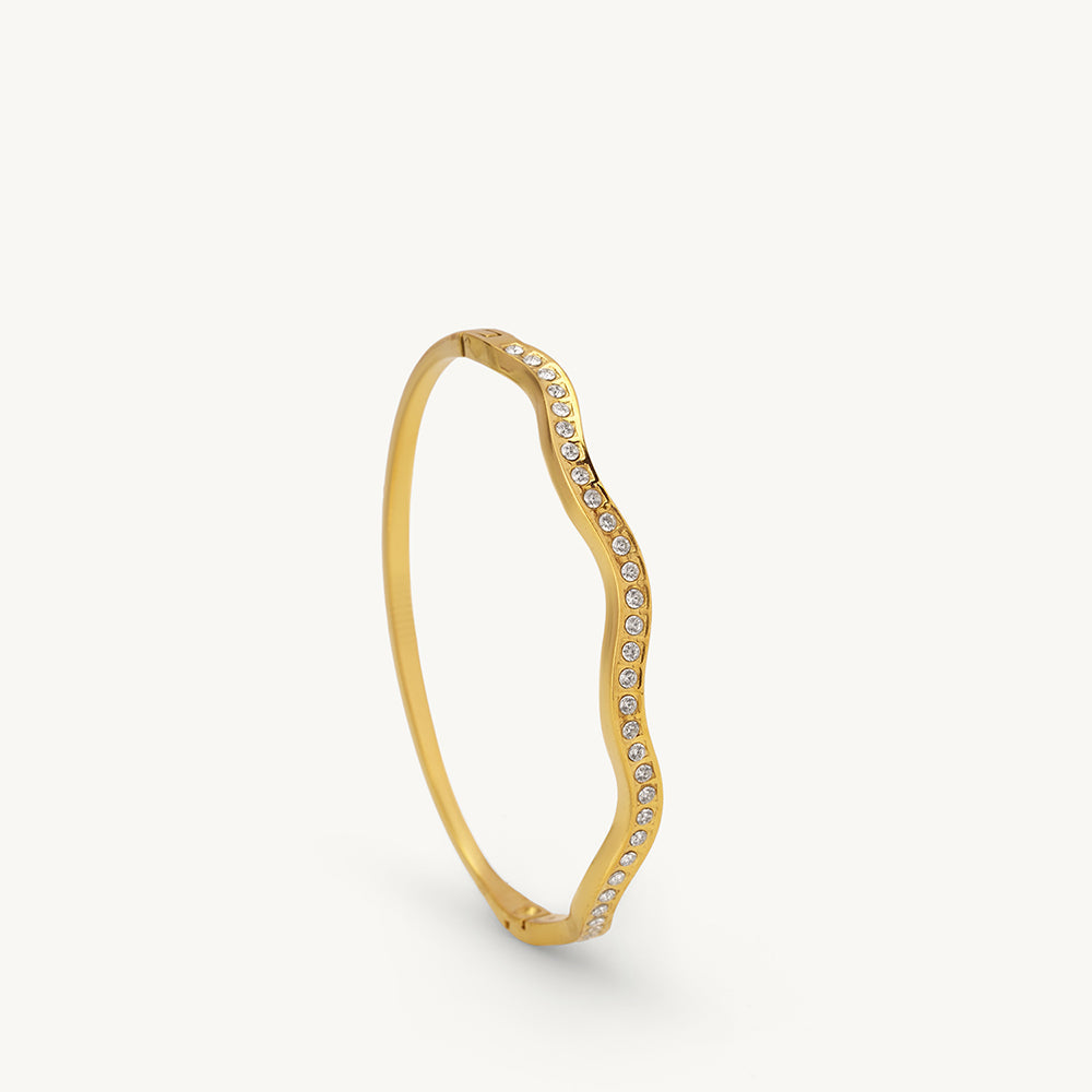 Radiant Crystal Wave Bangle