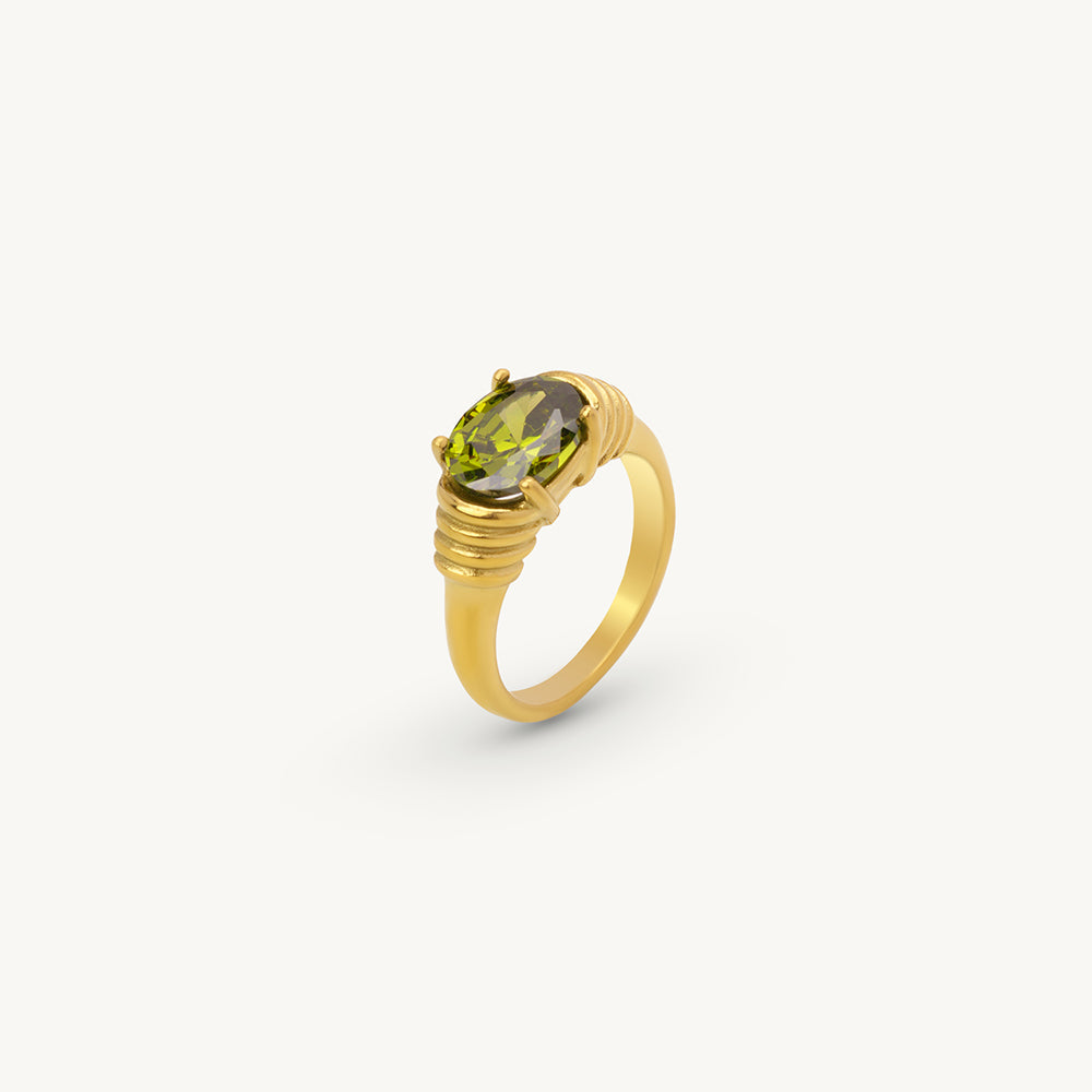 Luxe Green Stone Ring