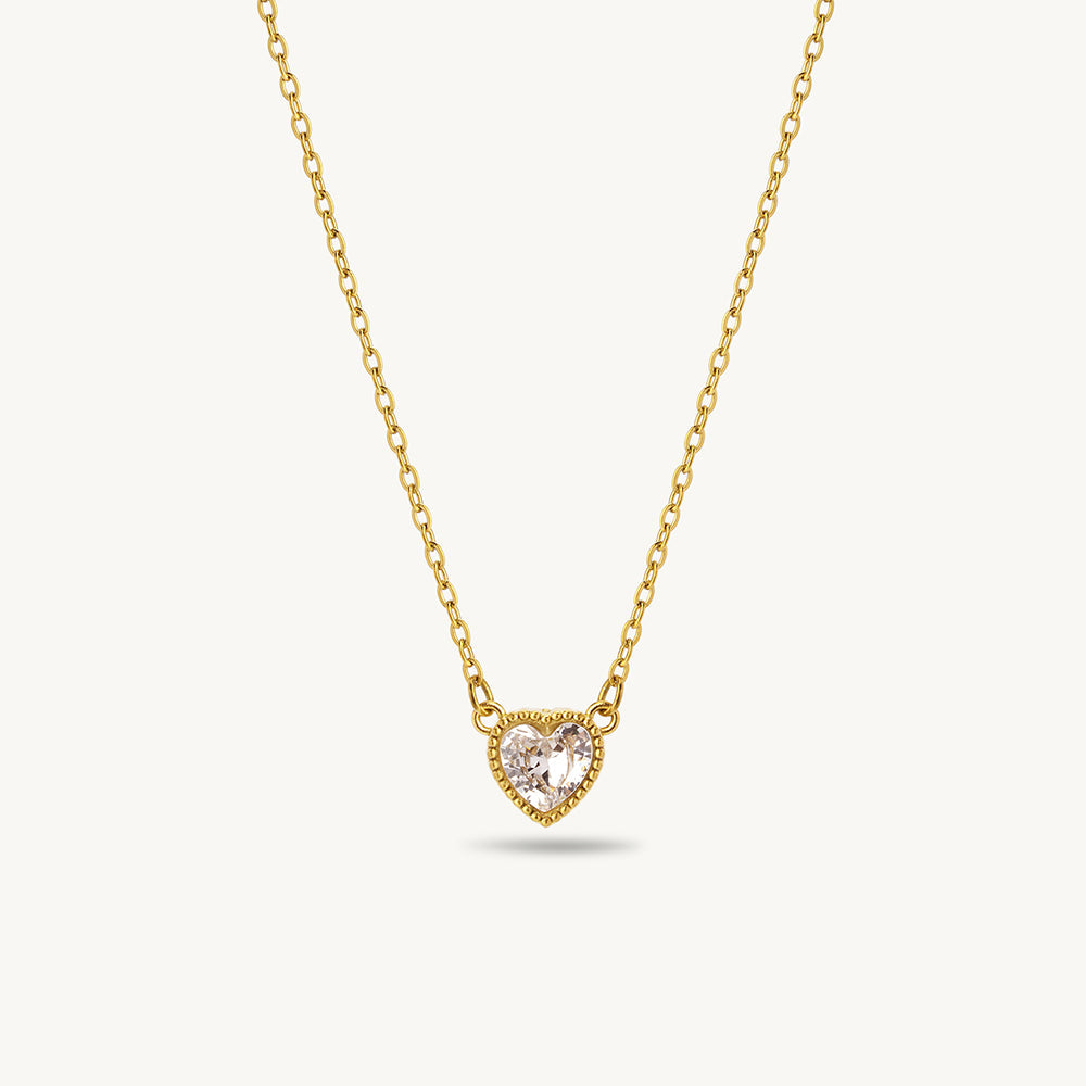 Elegant Solitaire Heart Necklace