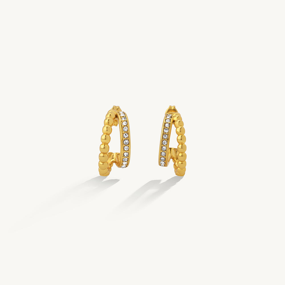Layered Crystal Hoop Earrings