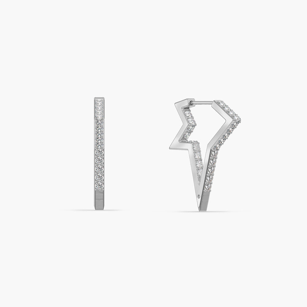Guiding Star 925 Silver Hoop Earrings
