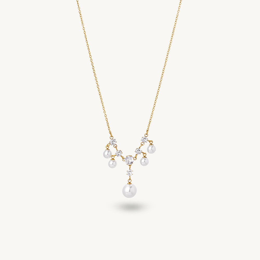 Radiant Pearl Station Necklace