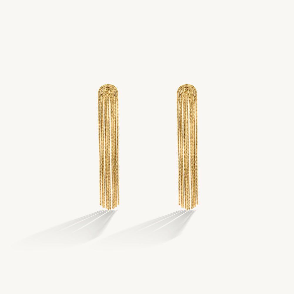 Sculpted Golden Dangler Earrings