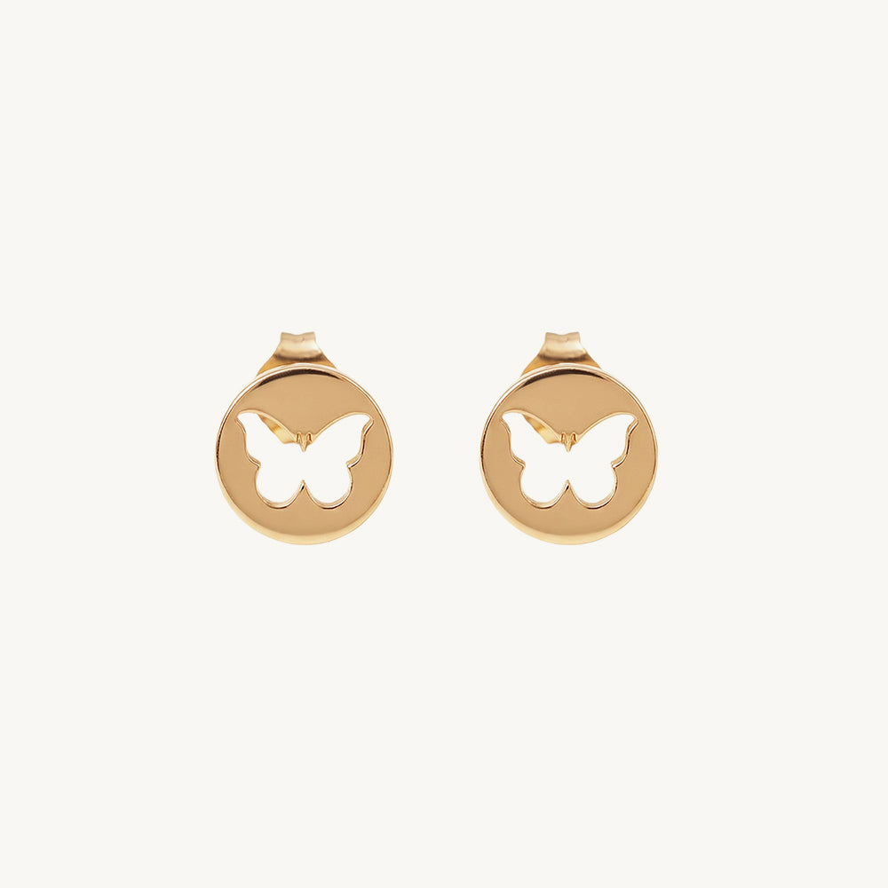 Halo Butterfly Orbit Stud Earrings