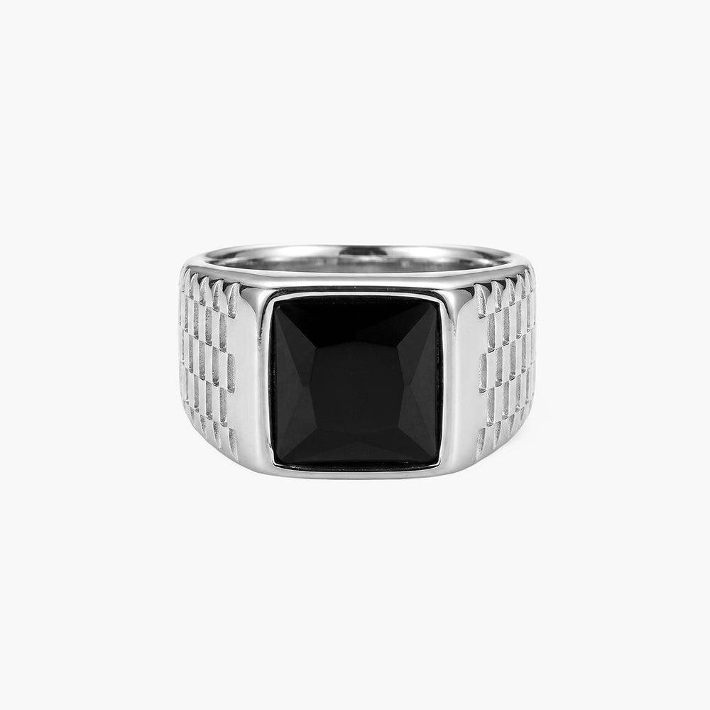 Square Onyx Heritage Ring