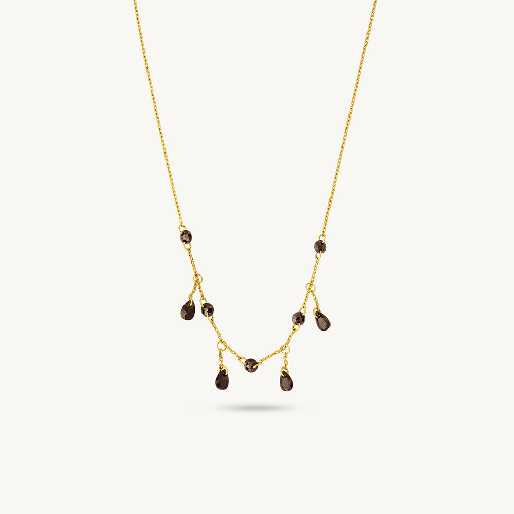Elegant Noir Drop Necklace