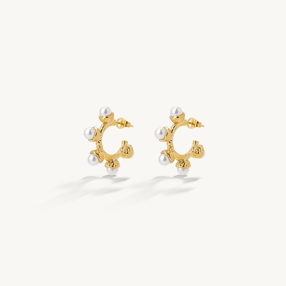 Celestial Pearl Stud Earrings