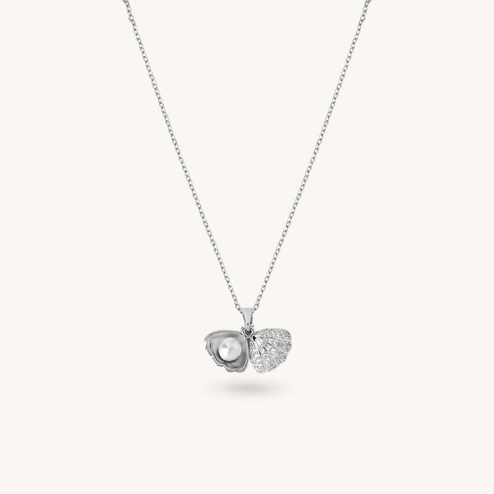 Gilded Glow Oyster Pendant Necklace