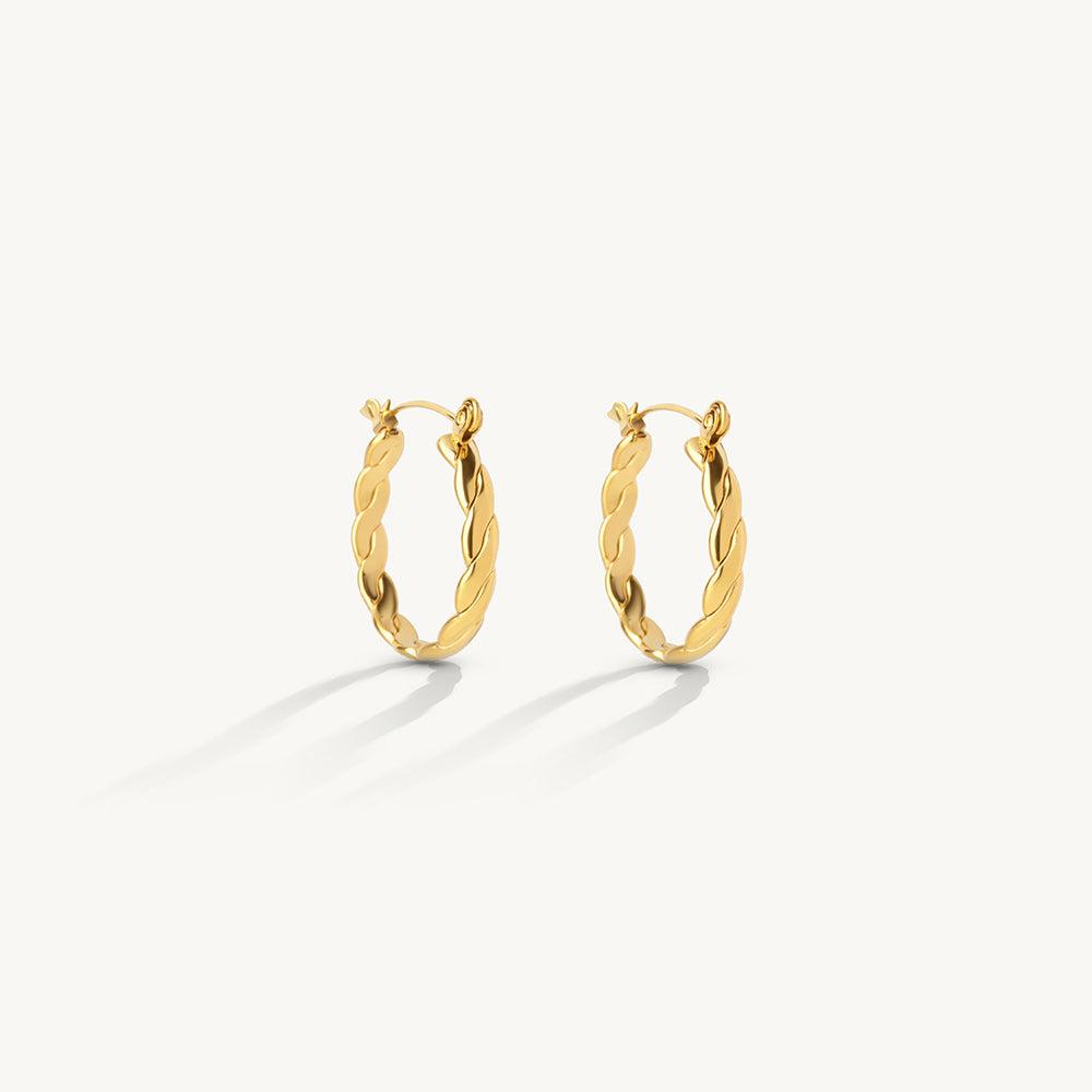 Minimal Rope Twist Hoop Earrings