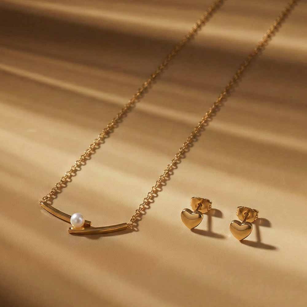 Signature Heart Pearl Jewellery Set