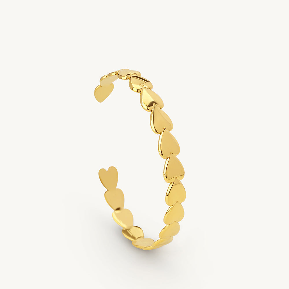 Golden Heart Cuff Bracelet