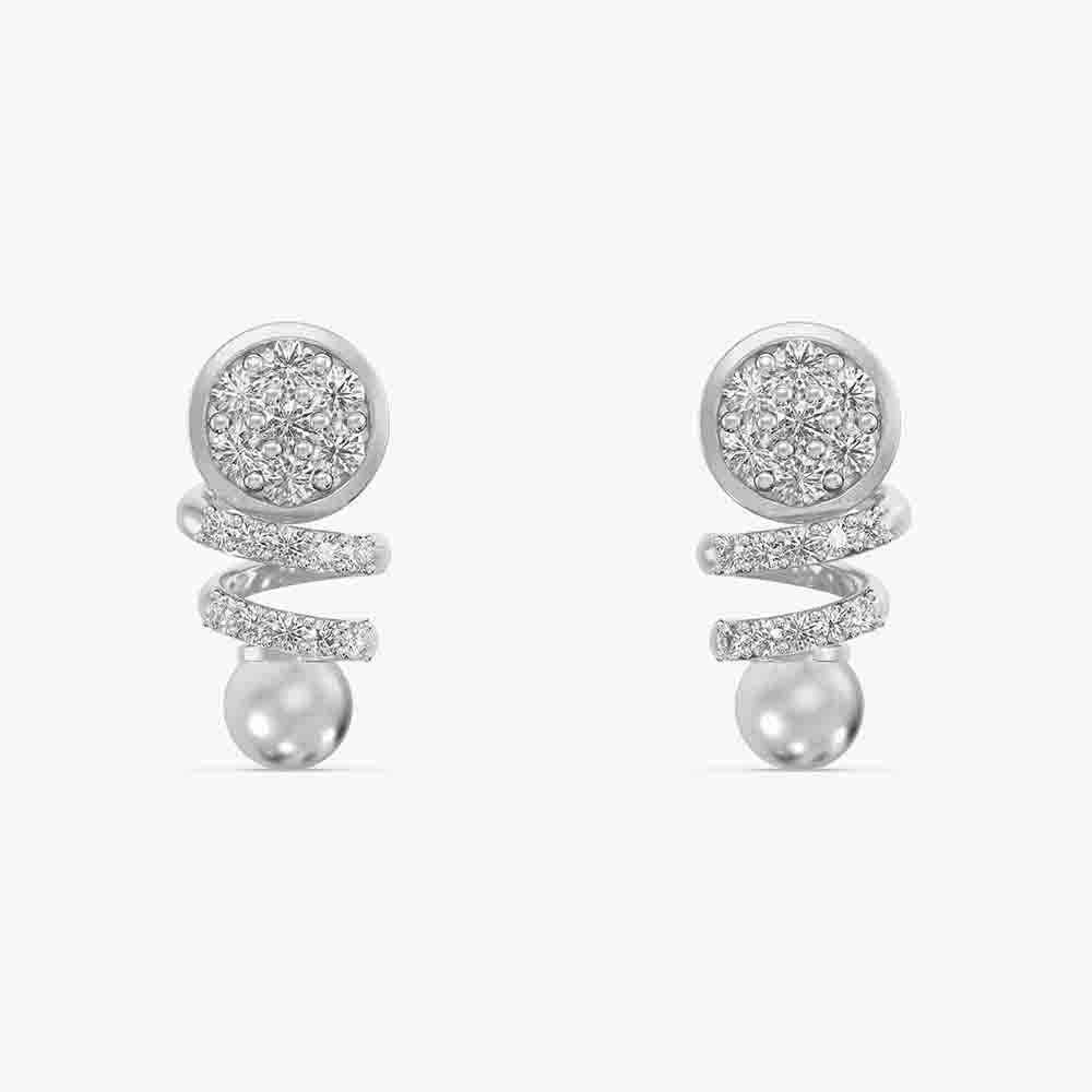 Moonlit Pearl Orbit 925 Sterling Silver Stud Earrings