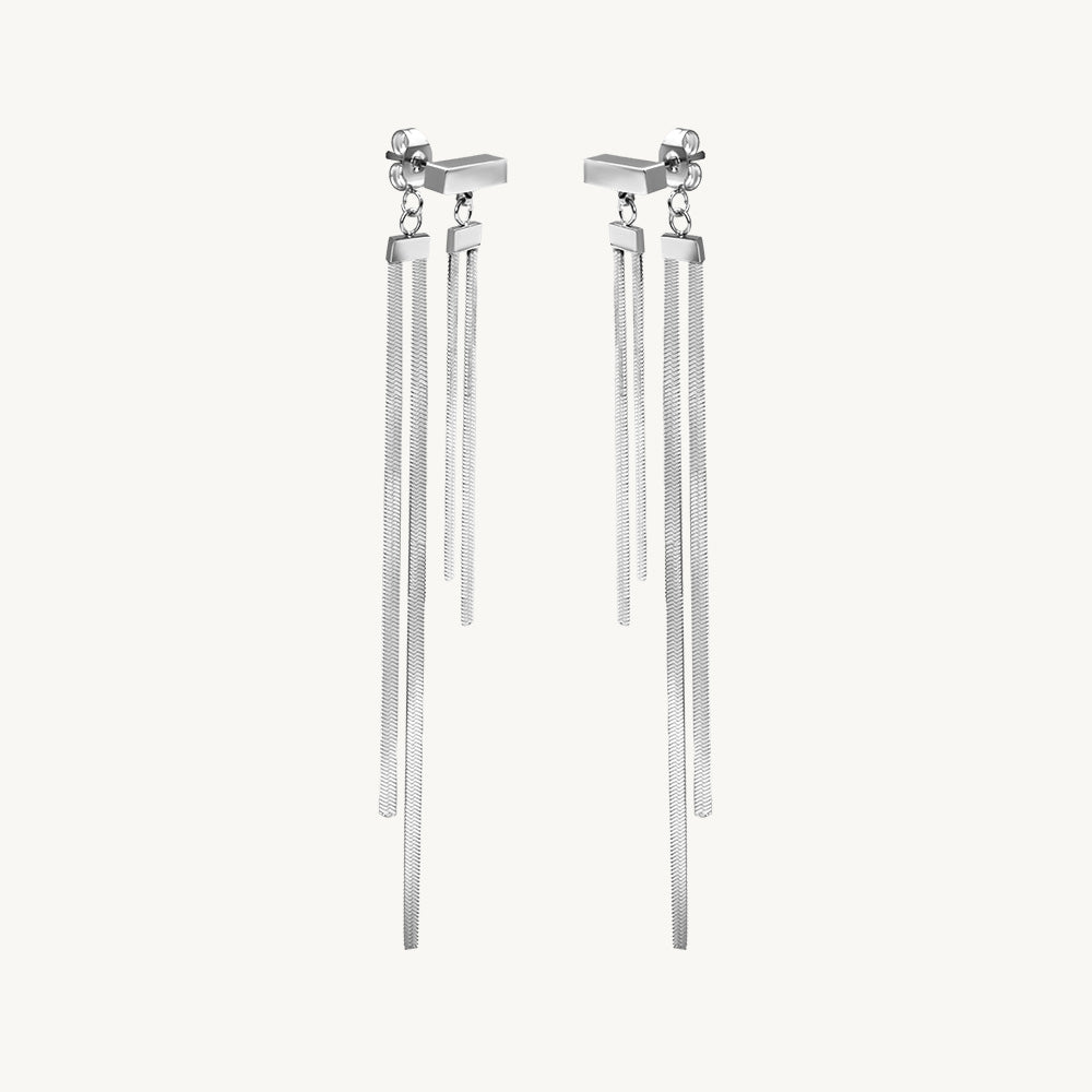 Long Snake Chain Dangle Earrings