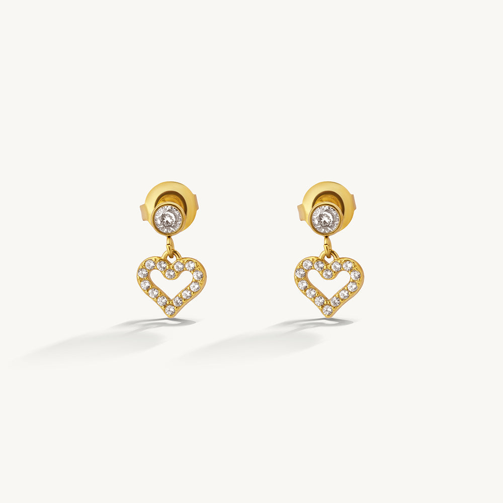 Celestial Heart Drop Earrings