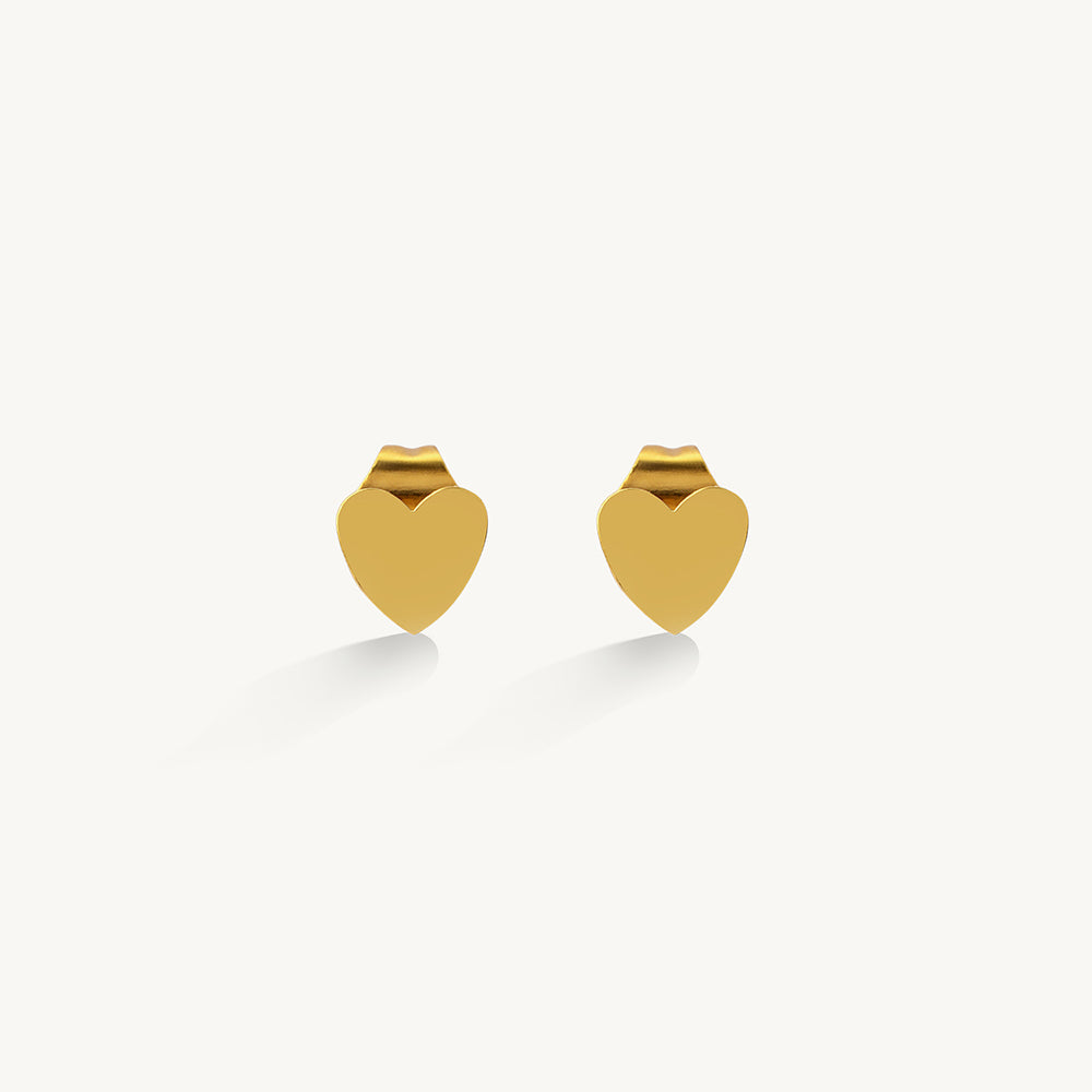 Plain Heart Stud Earrings