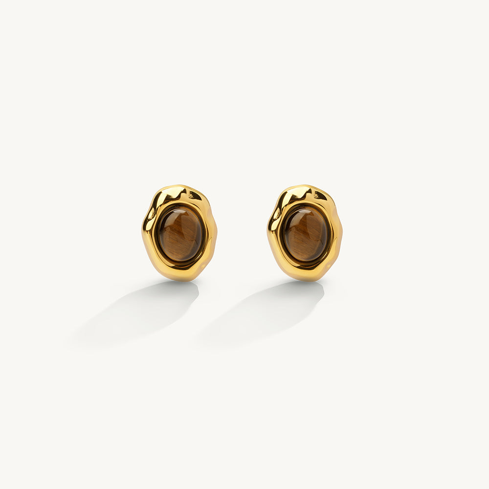 Amber Glow Stud Earrings