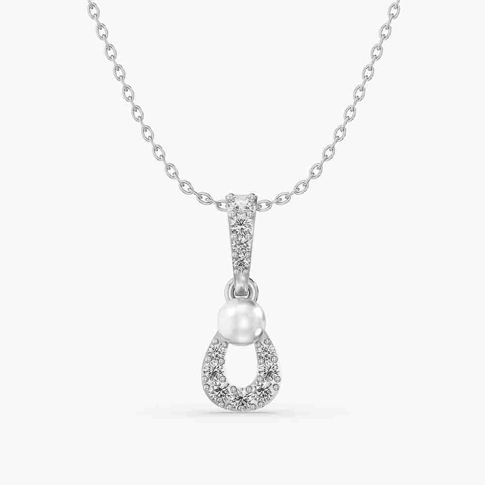 Pearl Slim Drop 925 Sterling Silver Pendant Necklace