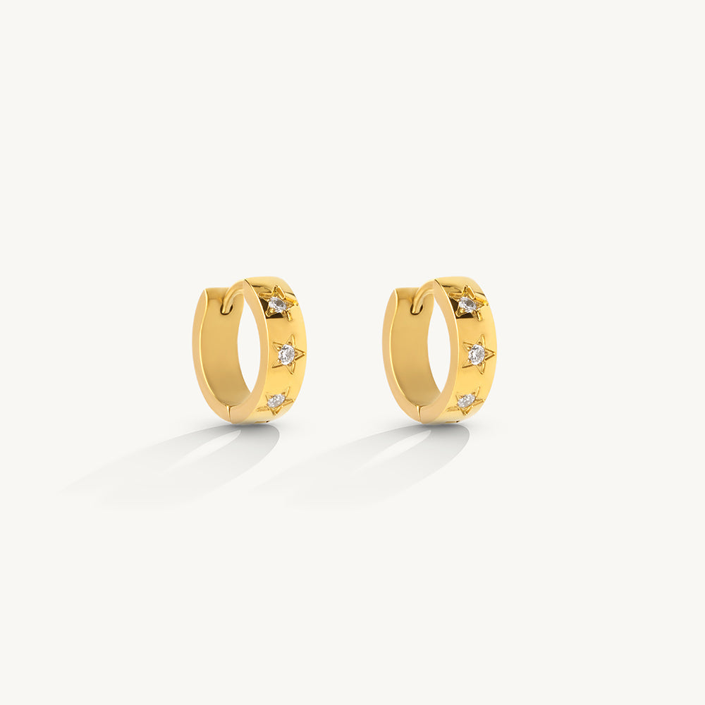 Minimal Crystal Huggie Earrings