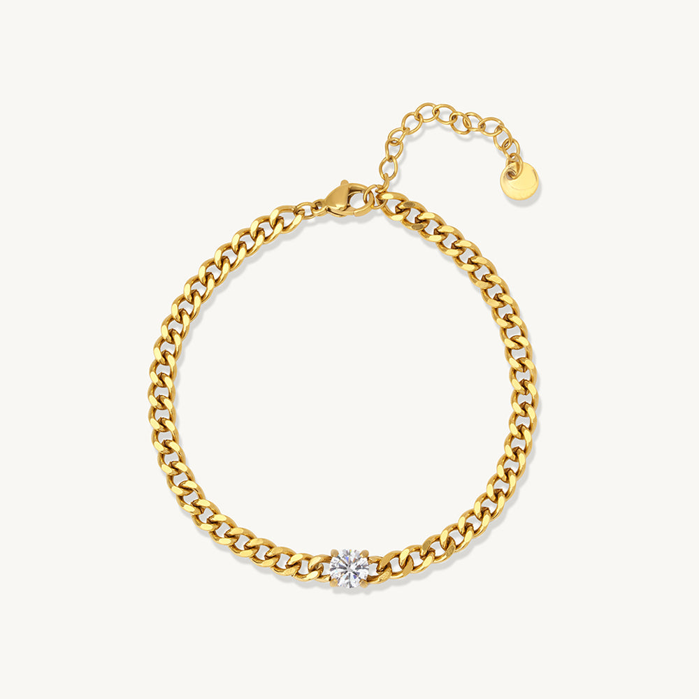 Mini Solitaire Motif Chain Bracelet
