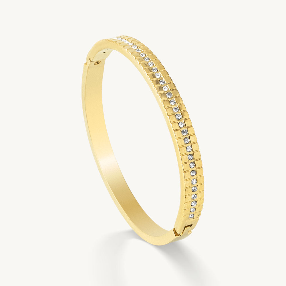 Modern Stone Line Bangle Bracelet