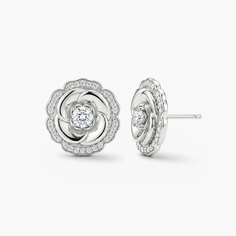Celeste Petal 925 Sterling Silver Earrings