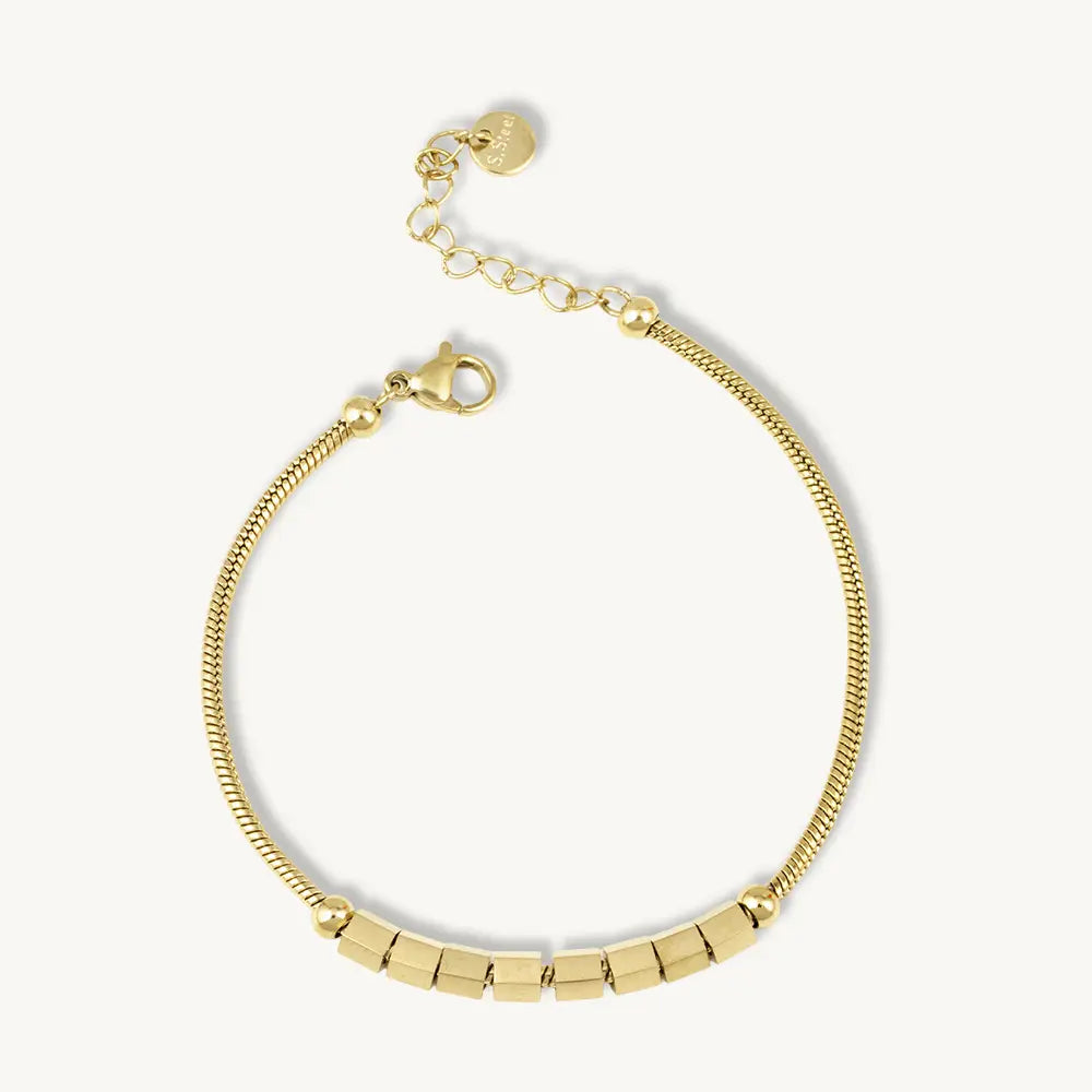 Minimal Cube Bar Accent Chain Bracelet