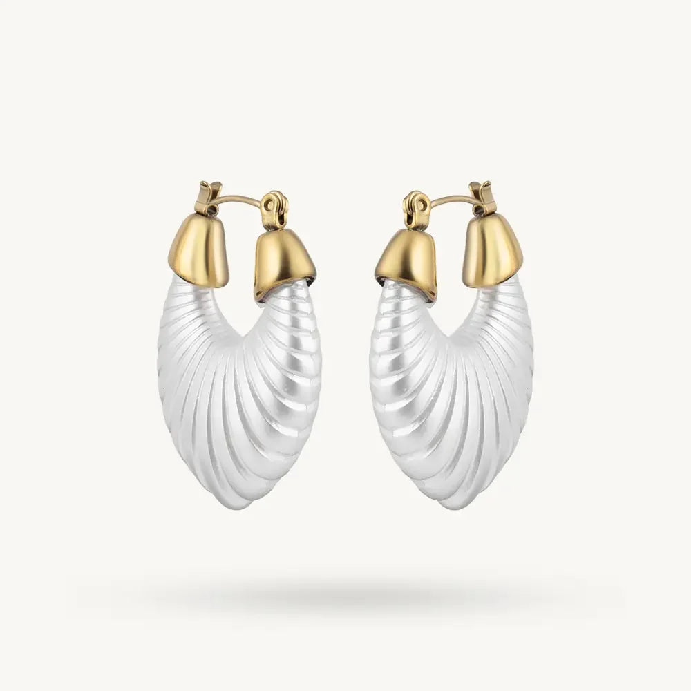 Shell Texture Hoop Earring