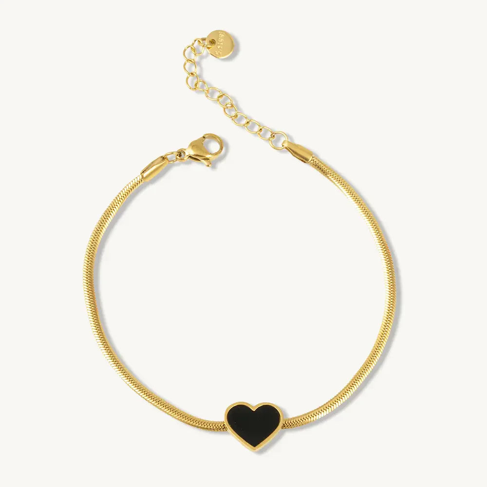 Chic Black Heart Bracelet