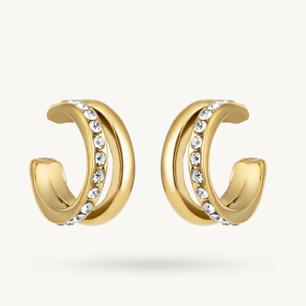 Dual Glow Pave Cuff Earring