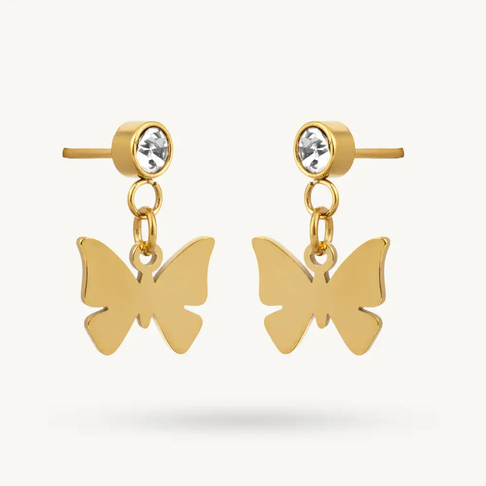 Playful Butterfly Charm Drop Earring