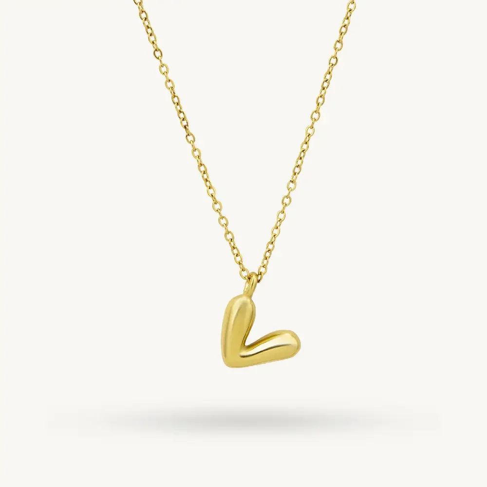 Puffy V Charm Pendant Necklace