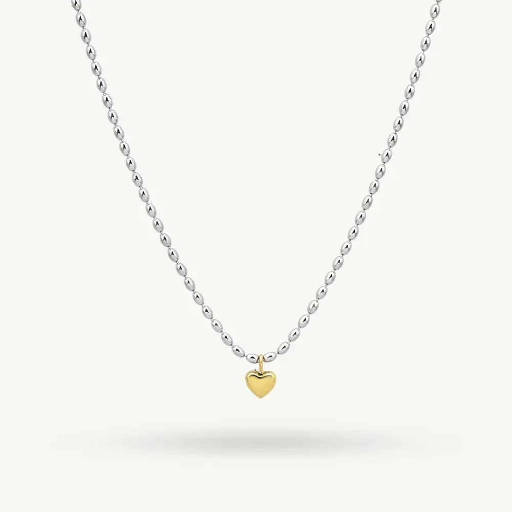 Beaded Heart Glow Necklace