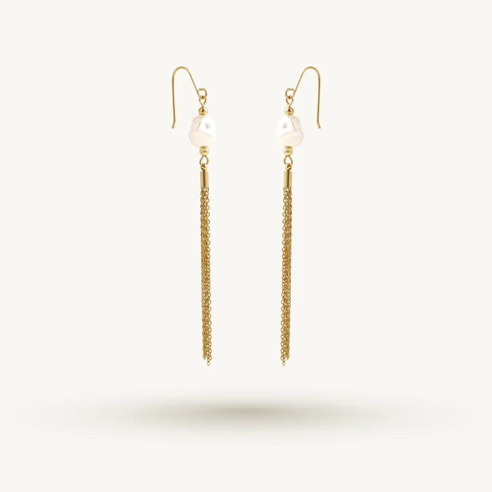 Mini Pearl Tassel Dangler Earrings
