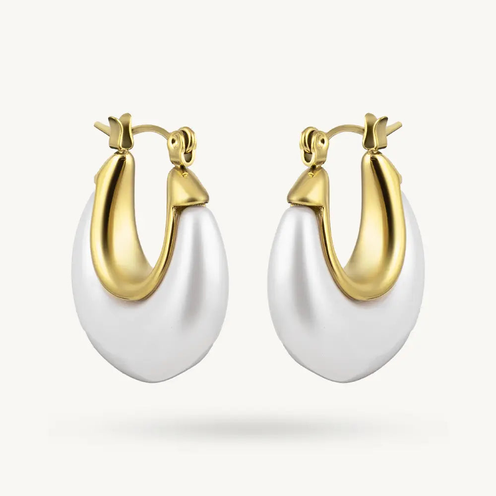 Rounded Almond Hoop Earring
