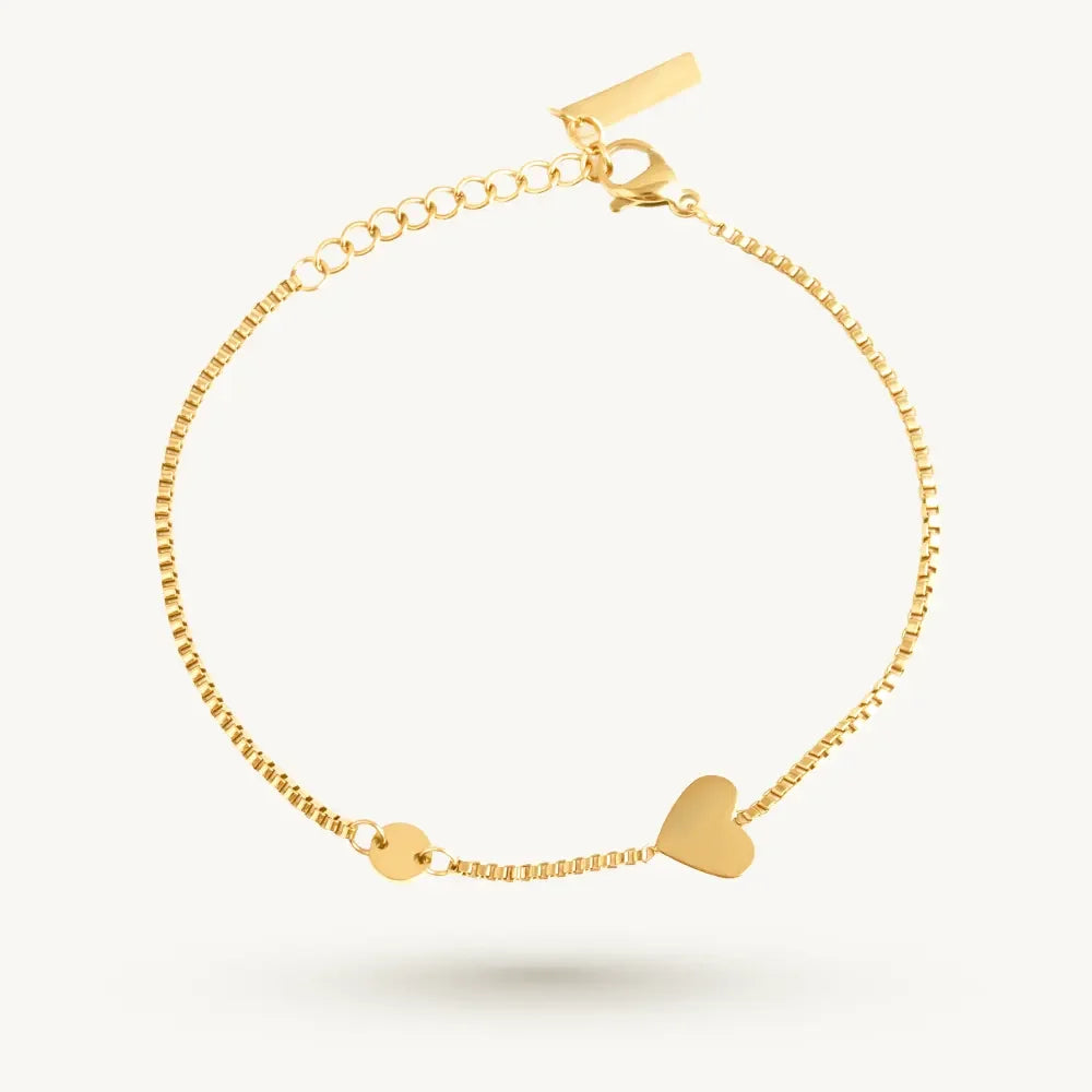 Dainty Heart Link Chain Bracelet