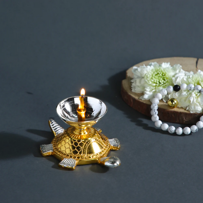 CraftVatika Brass Turtle Base Diya