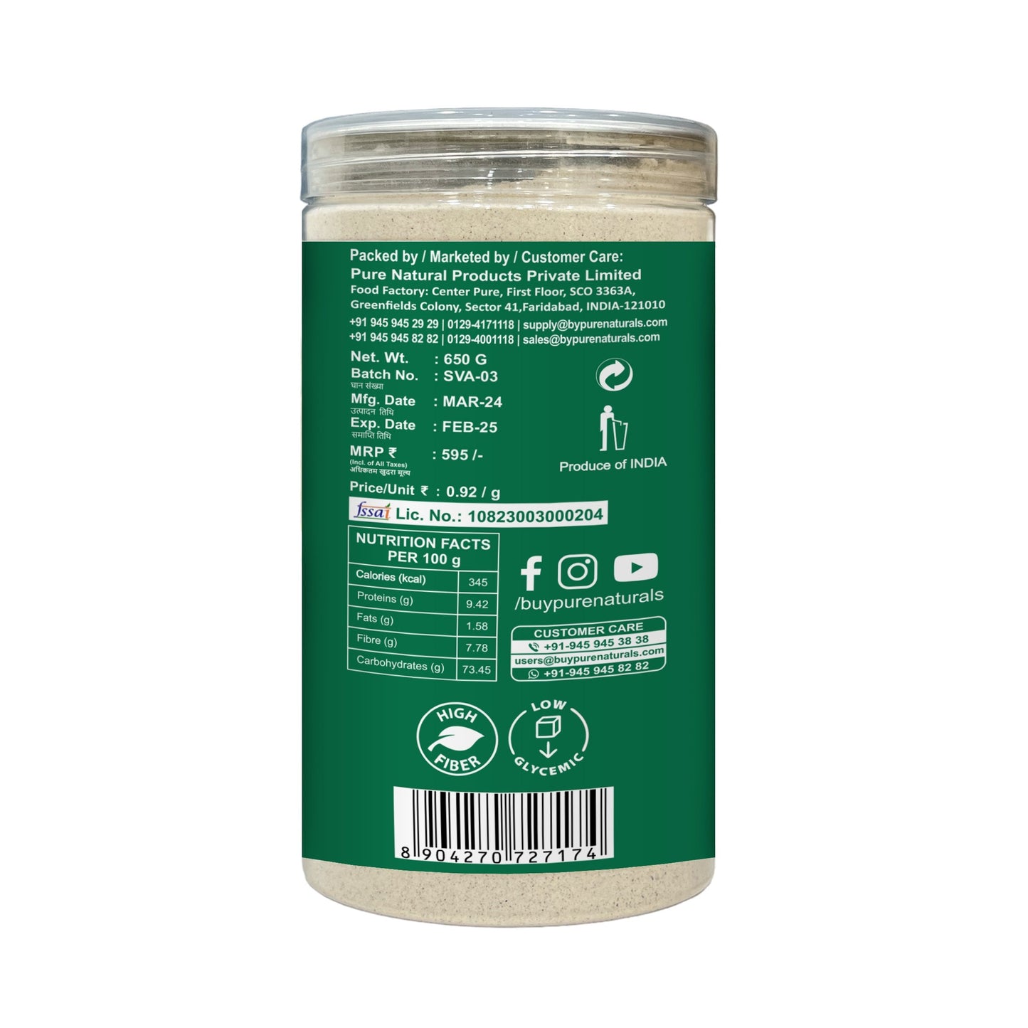 byPureNaturals Singhara Atta (Water Chestnut Flour)