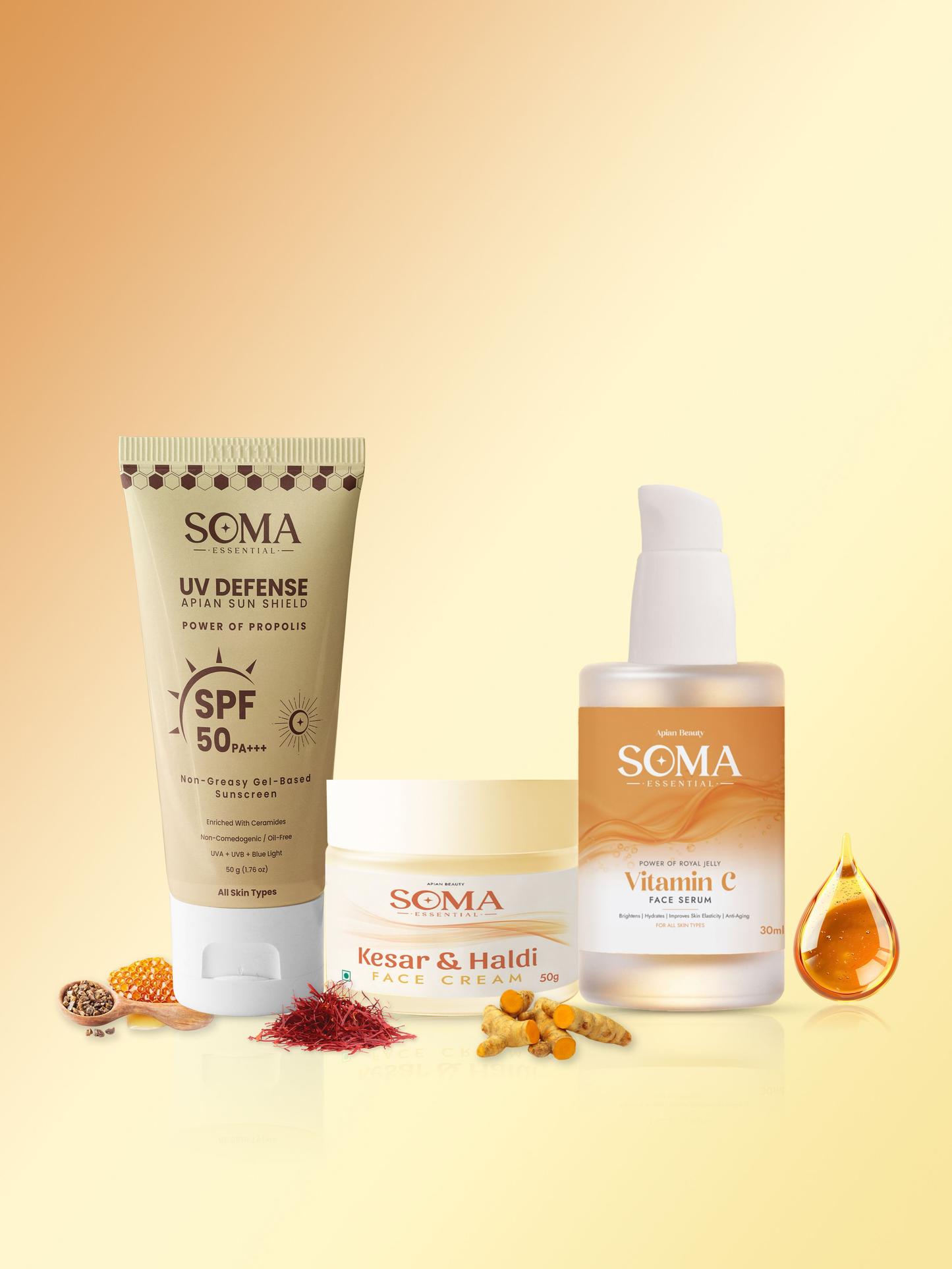 Soma Essential Propolis Apian Divine Trio ,Ceramides And 4% Niacinamide