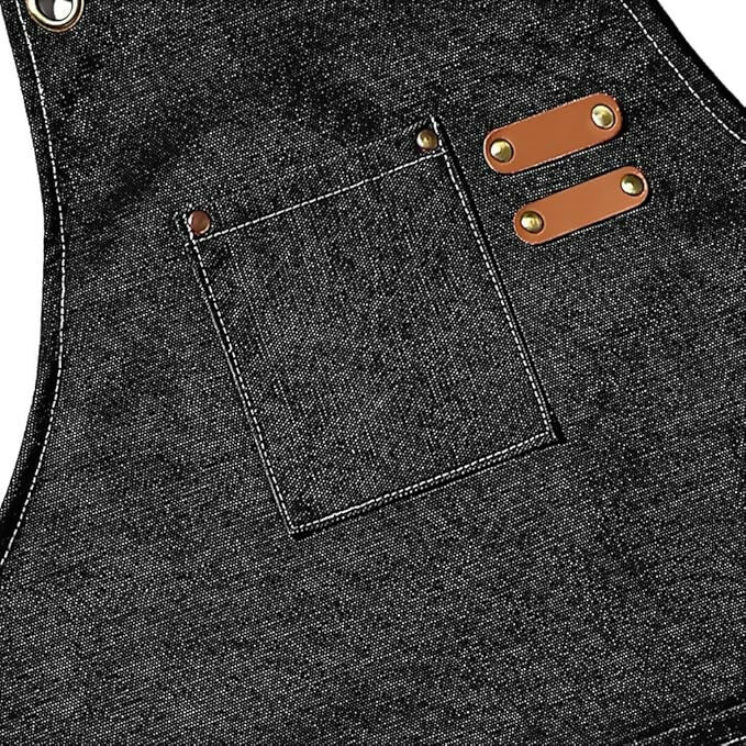 Supvox Waterproof Home Apron - Kitchen And Workshop With Tool Pockets -Black