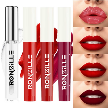 Ronzille Non Transfer Matte Liquid Lipstick Plus Lip Gloss - Reds And Maroons