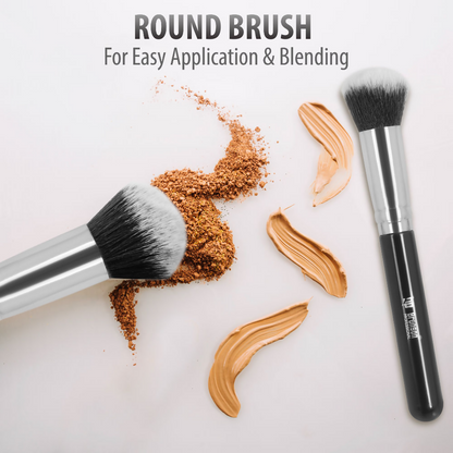 Bronson Professional Foundation Brush for Liquid Cream Powder Makeup Blending Black